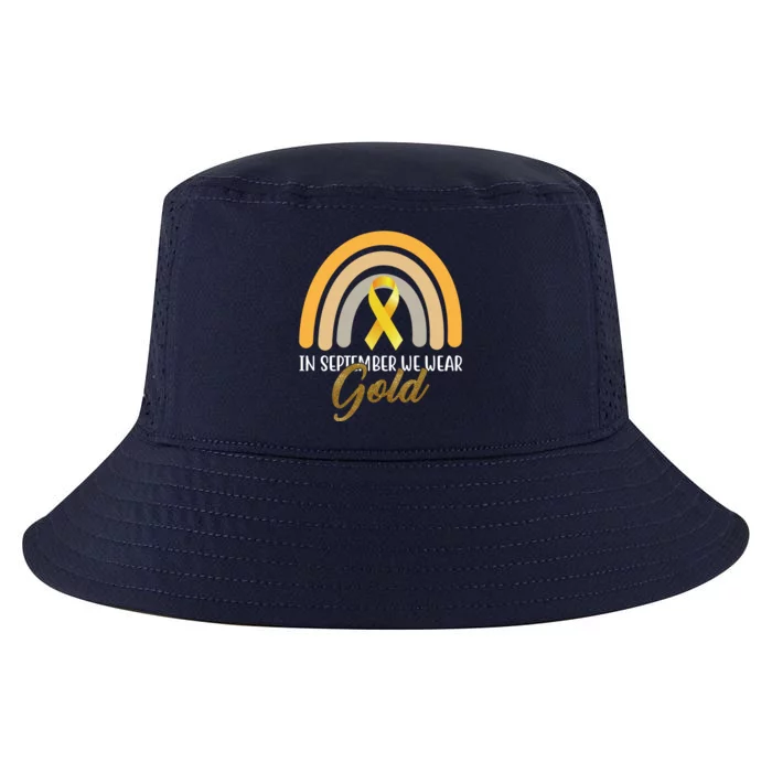 In September We Wear Gold Childhood Cancer Rainbow Cool Comfort Performance Bucket Hat