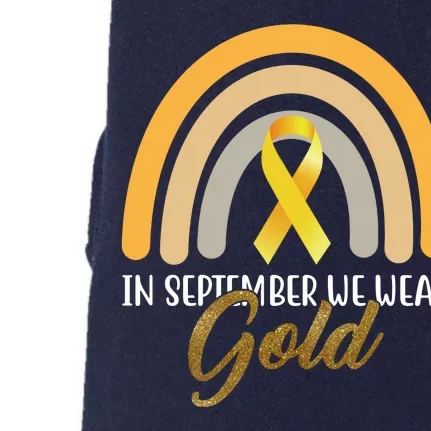 In September We Wear Gold Childhood Cancer Rainbow Doggie 3-End Fleece Hoodie