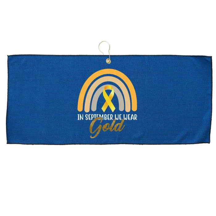 In September We Wear Gold Childhood Cancer Rainbow Large Microfiber Waffle Golf Towel