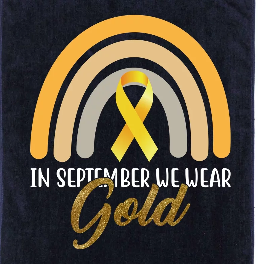 In September We Wear Gold Childhood Cancer Rainbow Platinum Collection Golf Towel