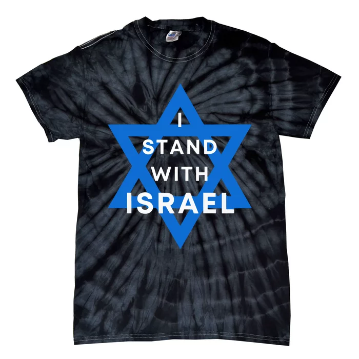 I Stand With Israel Support Black Tie-Dye T-Shirt