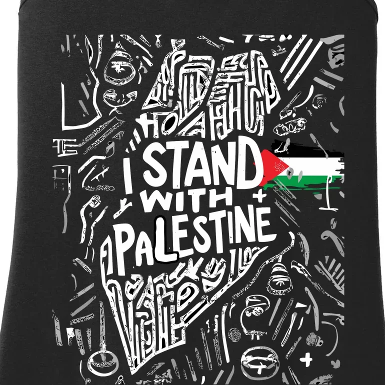 I Stand With Palestine Quote A Free Palestine Design Ladies Essential Tank