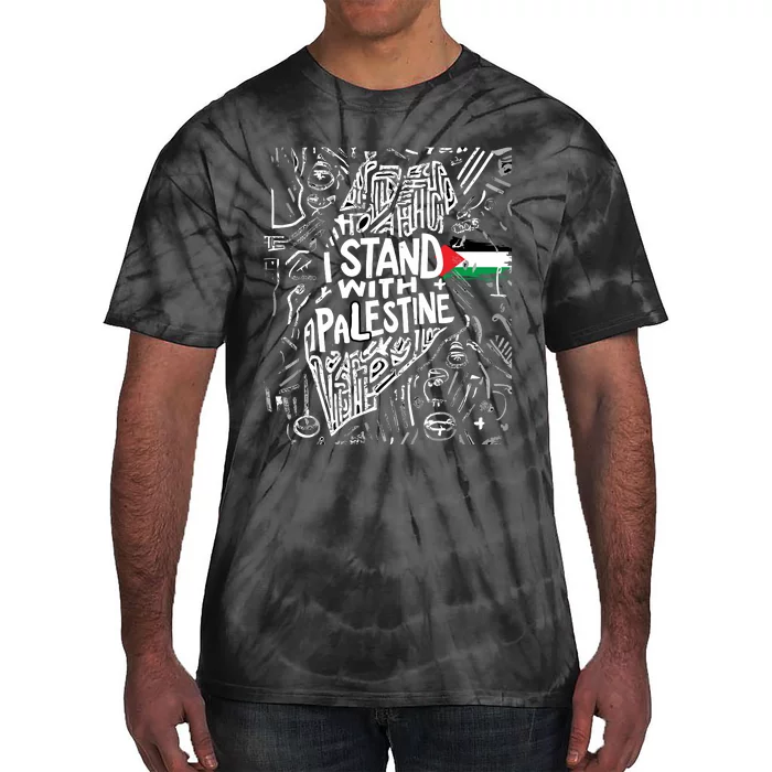 I Stand With Palestine Quote A Free Palestine Design Tie-Dye T-Shirt