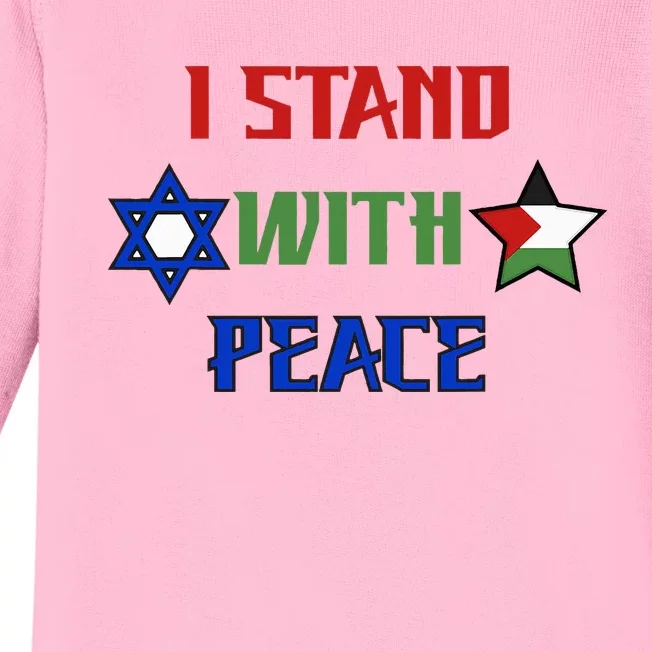 i stand with peace palestine israel Baby Long Sleeve Bodysuit