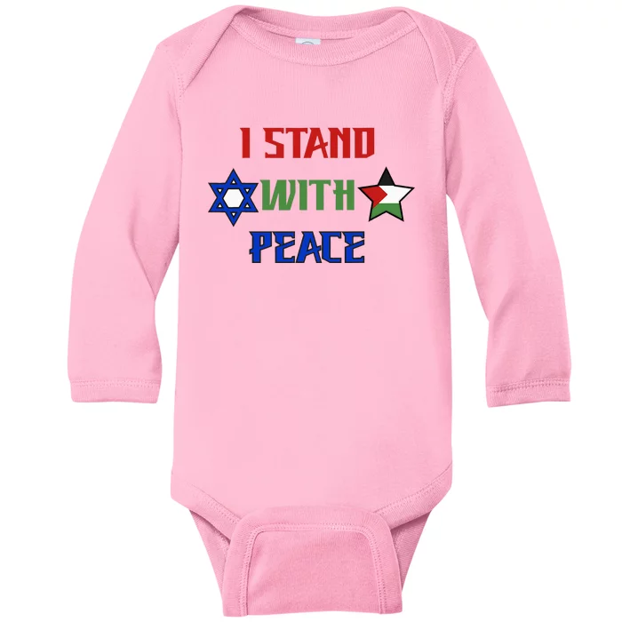 i stand with peace palestine israel Baby Long Sleeve Bodysuit