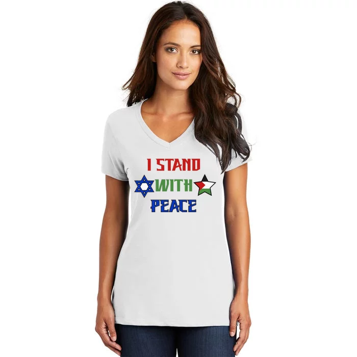 i stand with peace palestine israel Women's V-Neck T-Shirt