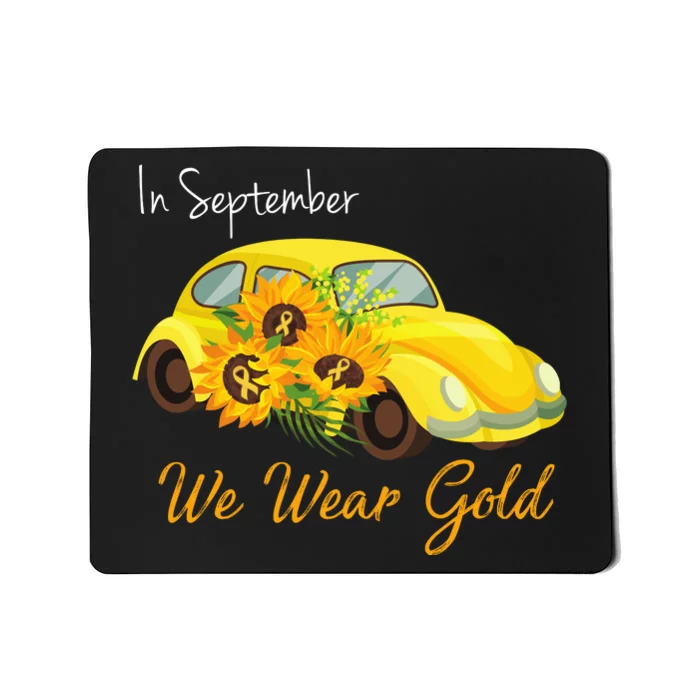 In September We Wear Gold Sunflower Vintage Car Mousepad