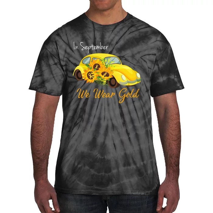 In September We Wear Gold Sunflower Vintage Car Tie-Dye T-Shirt