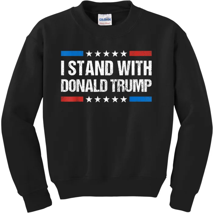 I Stand With Trump Pro Trump Republican Ticket 2024 Vintage Kids Sweatshirt