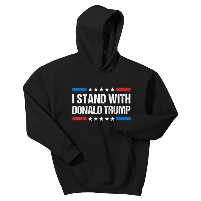 I Stand With Trump Pro Trump Republican Ticket 2024 Vintage Kids Hoodie