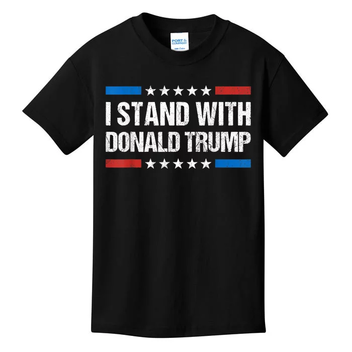 I Stand With Trump Pro Trump Republican Ticket 2024 Vintage Kids T-Shirt