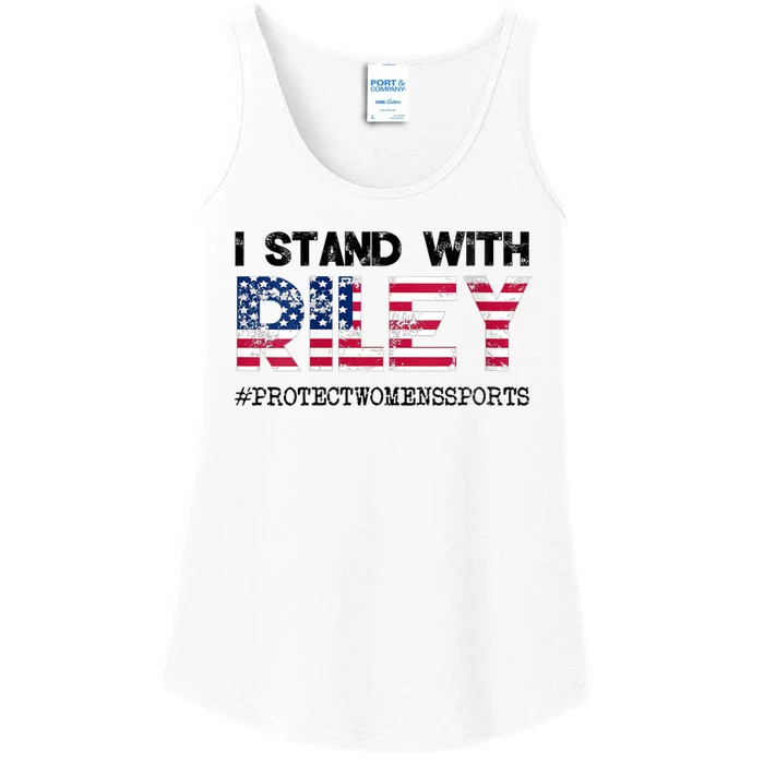 I Stand With Riley Gaines #ProtectWomensSports Ladies Essential Tank