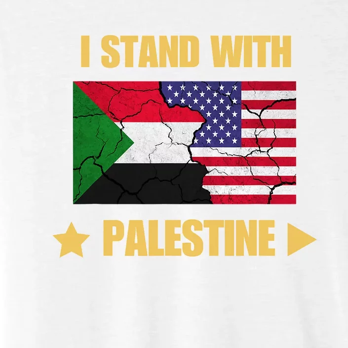 I Stand With Palestine American Flag With Palestine Flag ChromaSoft Performance T-Shirt