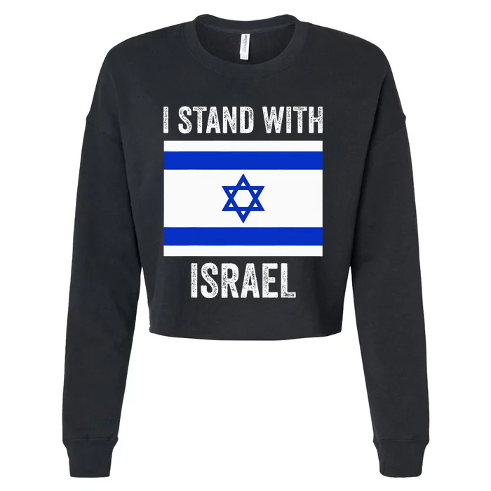 I Stand With Israel Free Israel Cropped Pullover Crew