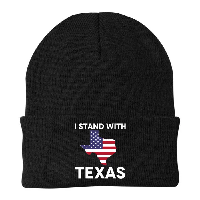 I Stand With Texas Usa Flag Knit Cap Winter Beanie