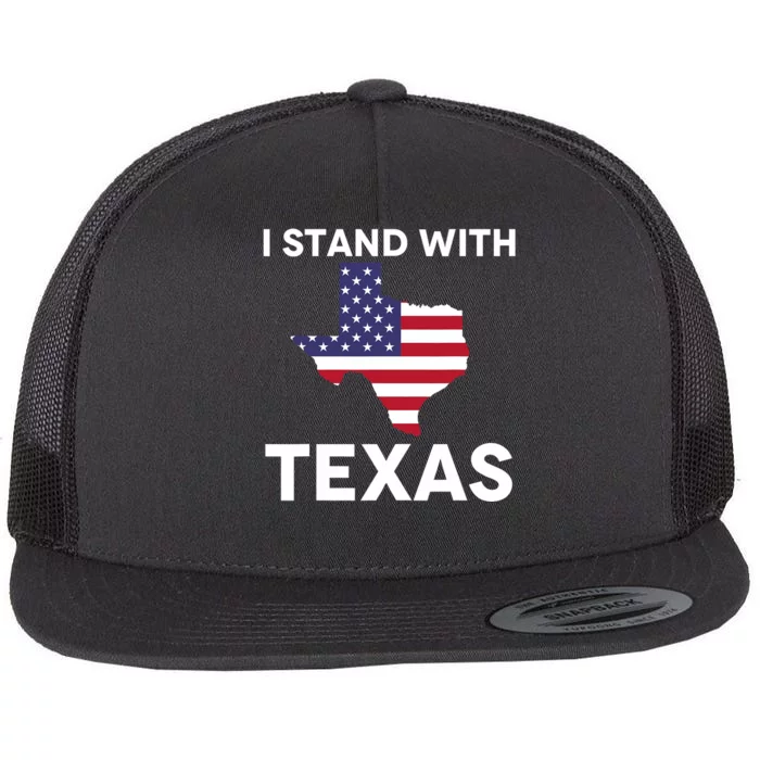 I Stand With Texas Usa Flag Flat Bill Trucker Hat