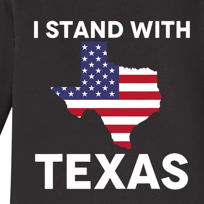 I Stand With Texas Usa Flag Baby Long Sleeve Bodysuit