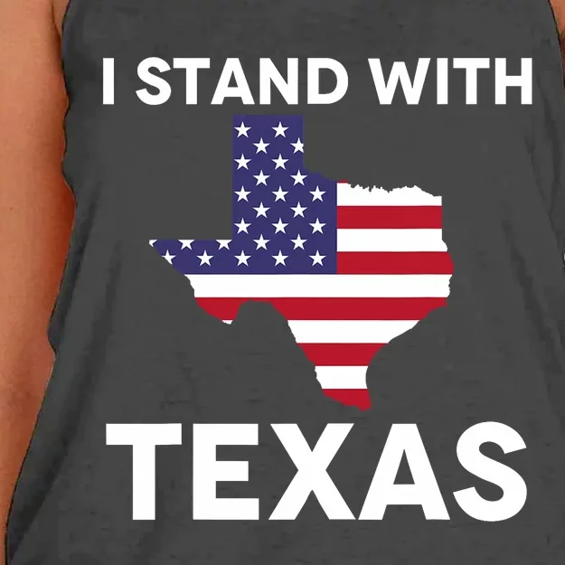 I Stand With Texas Usa Flag Women's Knotted Racerback Tank