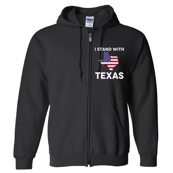 I Stand With Texas Usa Flag Full Zip Hoodie