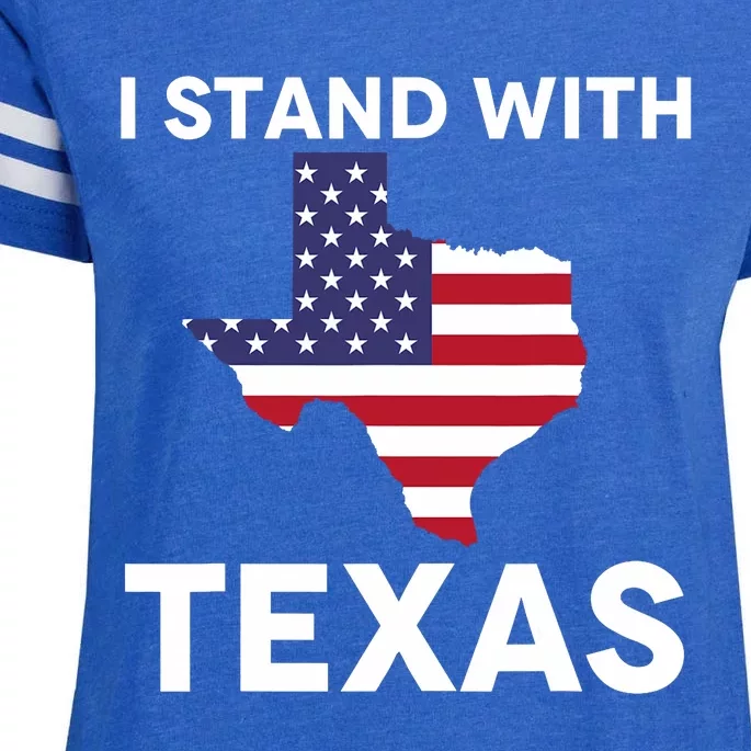 I Stand With Texas Usa Flag Enza Ladies Jersey Football T-Shirt