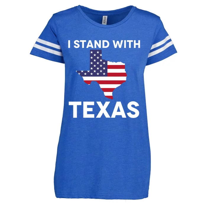 I Stand With Texas Usa Flag Enza Ladies Jersey Football T-Shirt