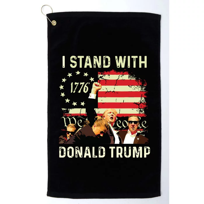 I Stand With Trump Funny Trump 2024 Platinum Collection Golf Towel