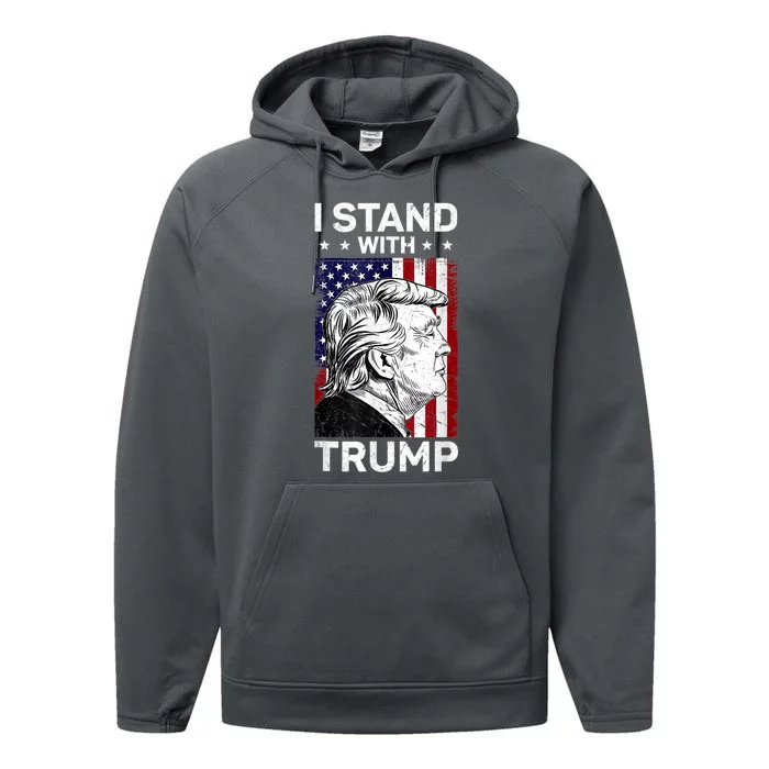 I Stand With Trump2024 Donald Trump 4th Of July Performance Fleece Hoodie