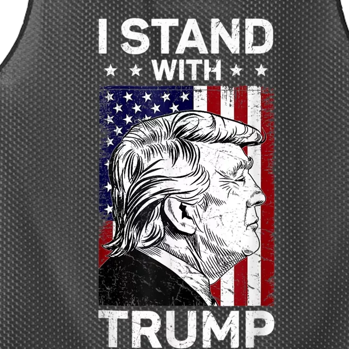 I Stand With Trump2024 Donald Trump 4th Of July Mesh Reversible Basketball Jersey Tank