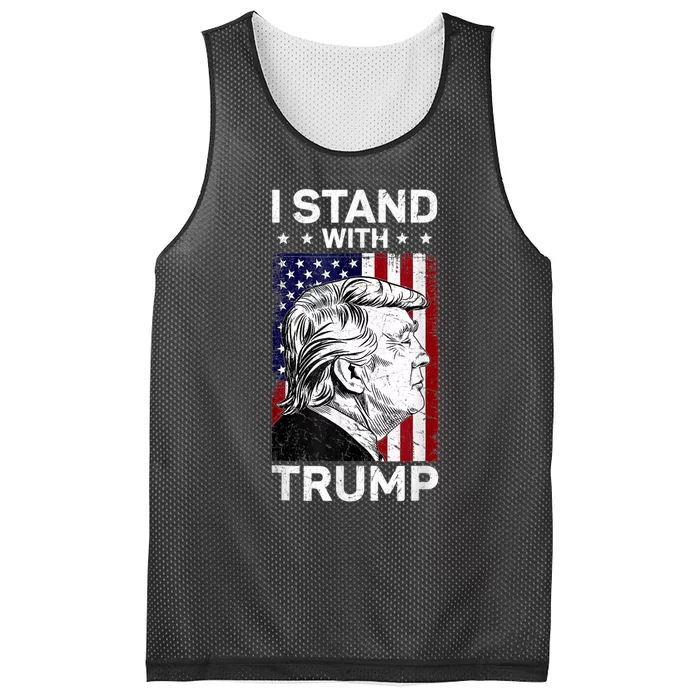 I Stand With Trump2024 Donald Trump 4th Of July Mesh Reversible Basketball Jersey Tank