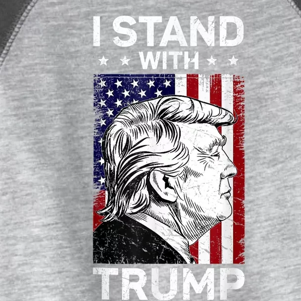 I Stand With Trump2024 Donald Trump 4th Of July Toddler Fine Jersey T-Shirt