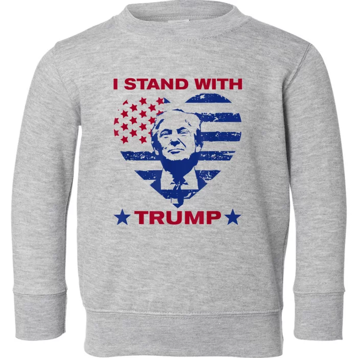 I Stand With Trump 2024 Trump Support Vote Political Toddler Sweatshirt