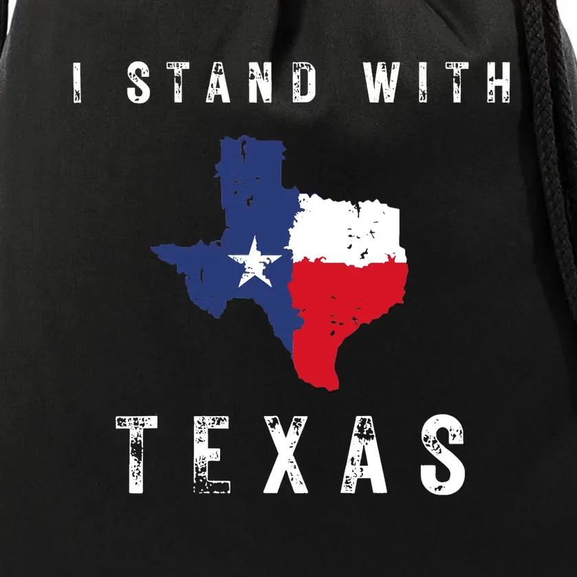 I Stand With Texas Drawstring Bag