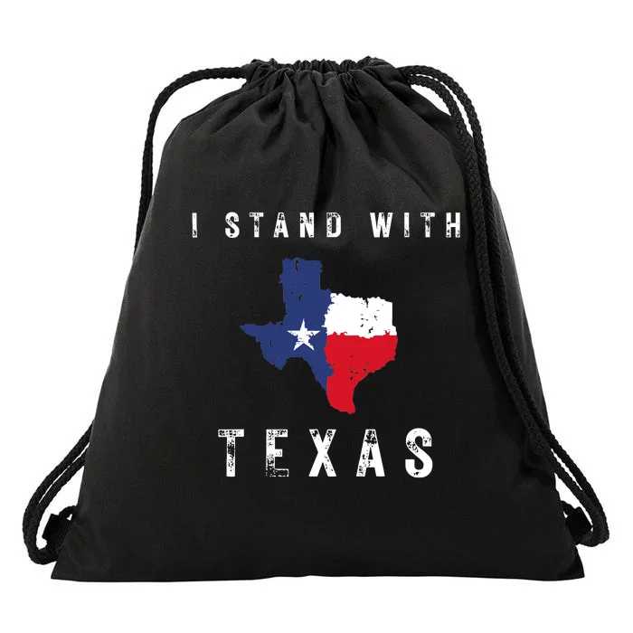 I Stand With Texas Drawstring Bag