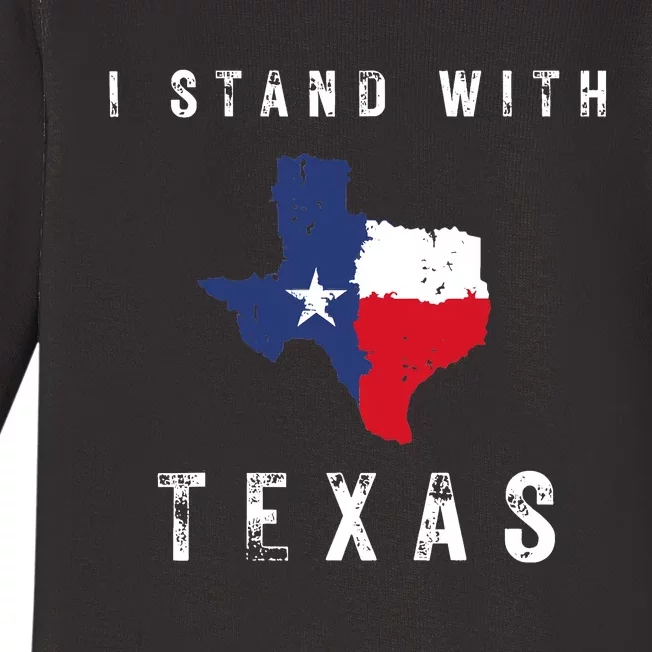 I Stand With Texas Baby Long Sleeve Bodysuit