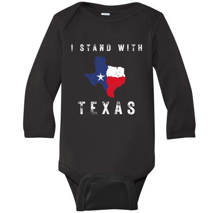 I Stand With Texas Baby Long Sleeve Bodysuit