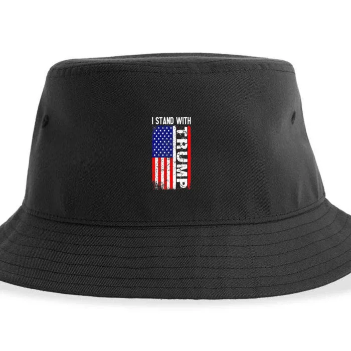 i stand with president trump pro trump supporter anti biden Sustainable Bucket Hat