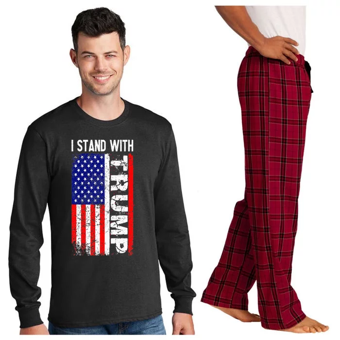 i stand with president trump pro trump supporter anti biden Long Sleeve Pajama Set