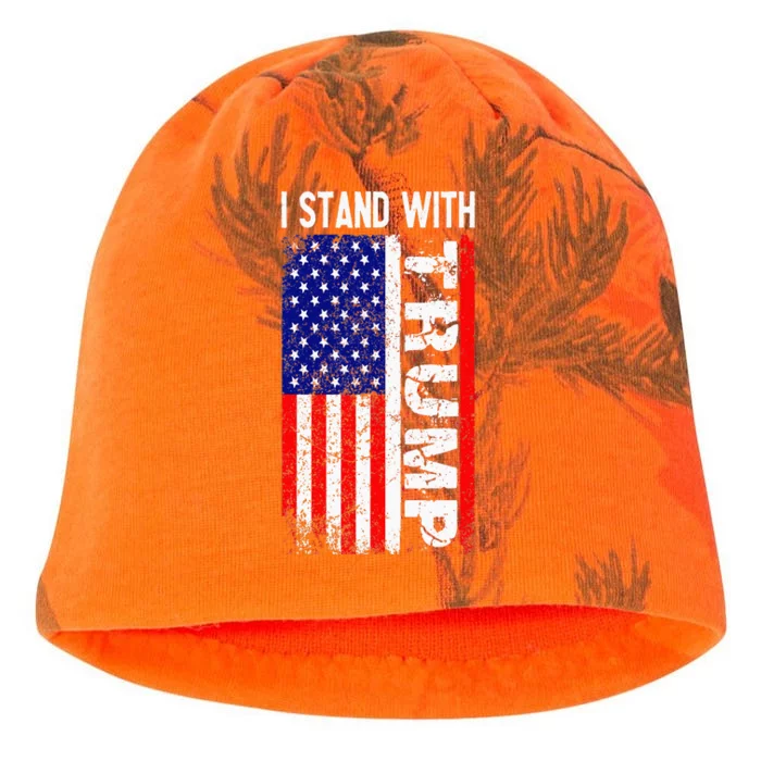 i stand with president trump pro trump supporter anti biden Kati - Camo Knit Beanie