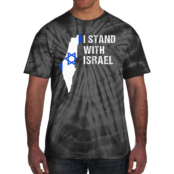 I Stand With Israel Jewish Gifts Heritage Israeli Flag Tie-Dye T-Shirt