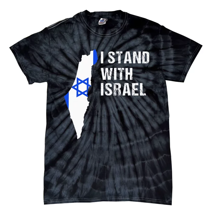 I Stand With Israel Jewish Gifts Heritage Israeli Flag Tie-Dye T-Shirt