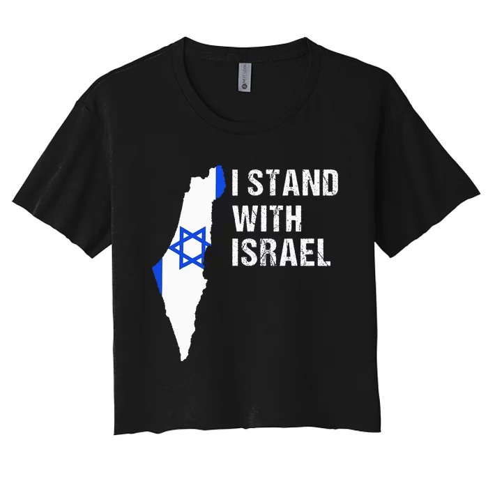 I Stand With Israel Jewish Gifts Heritage Israeli Flag Women's Crop Top Tee