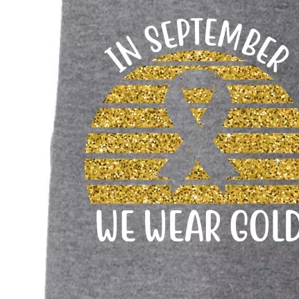 In September We Wear Gold Childhood Cancer Ribbon Doggie 3-End Fleece Hoodie