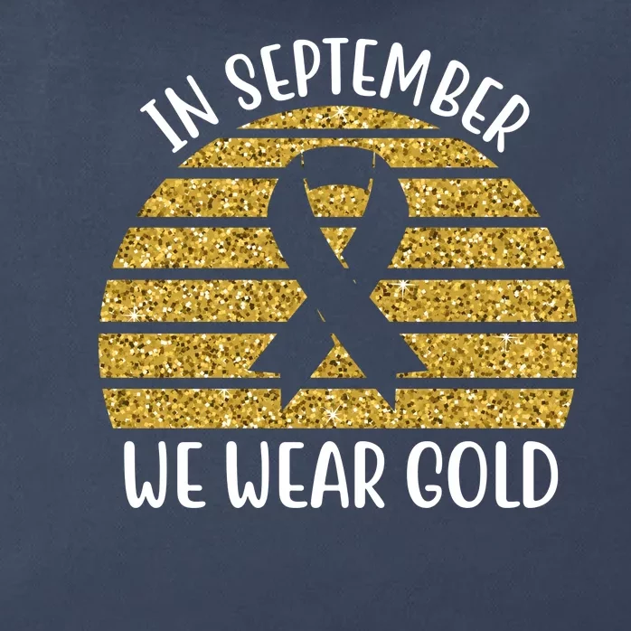 In September We Wear Gold Childhood Cancer Ribbon Zip Tote Bag