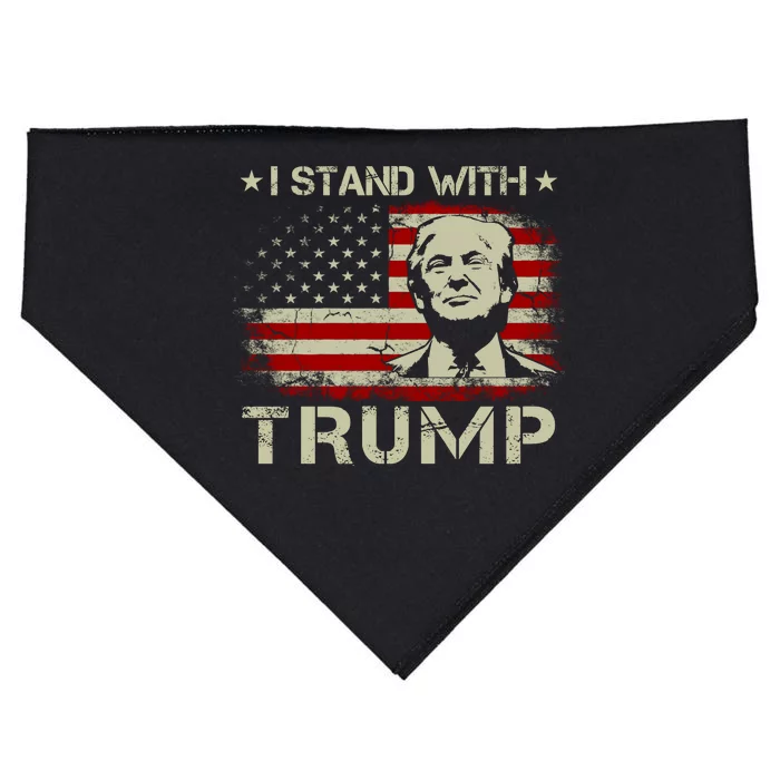 I Stand With Trump Pro Trump Supporter Free Trump USA-Made Doggie Bandana