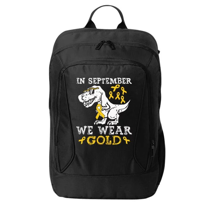 In September We Wear Gold Trex Childhood Cancer Awareness City Backpack