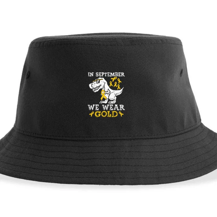 In September We Wear Gold Trex Childhood Cancer Awareness Sustainable Bucket Hat