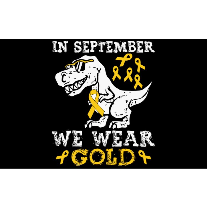 In September We Wear Gold Trex Childhood Cancer Awareness Bumper Sticker