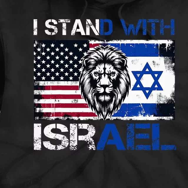 I Stand With Israel US Support Lion Love Israeli Brotherhood Tie Dye Hoodie