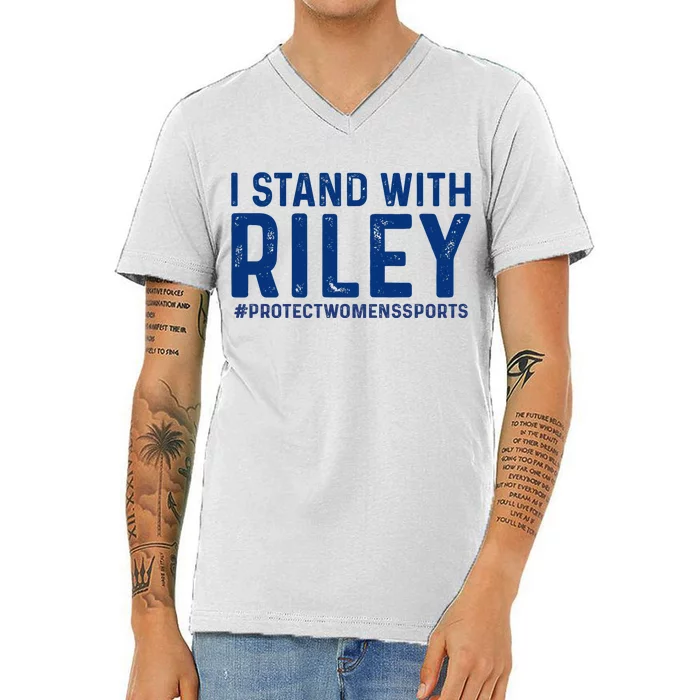 I Stand With Riley Gaines #ProtectWomensSports V-Neck T-Shirt