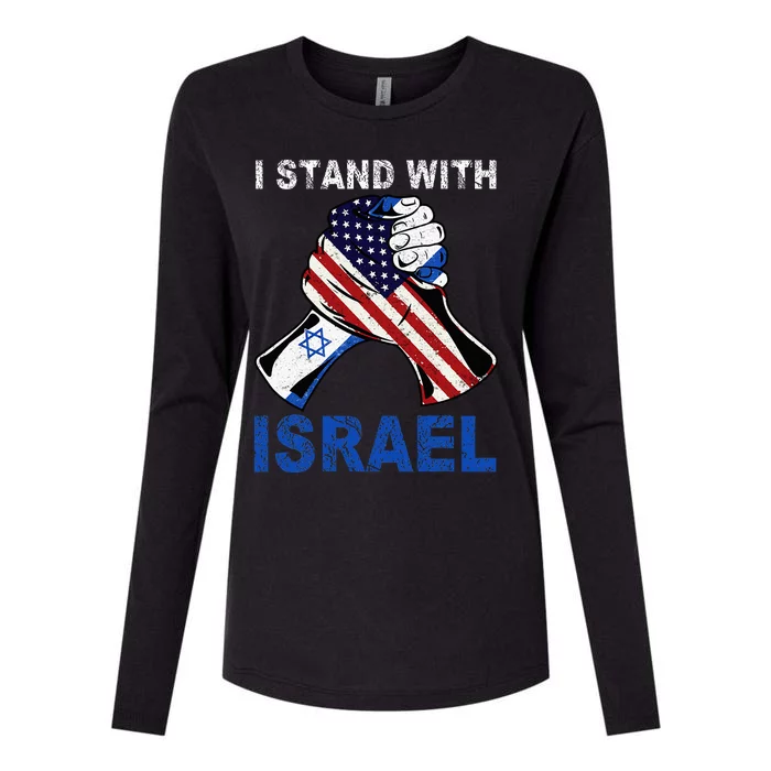 I Stand With Israel Support Israel Love Israeli Brotherhood Womens Cotton Relaxed Long Sleeve T-Shirt